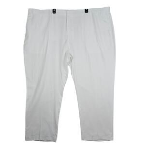 Cubavera Linen Blend Pants Men's 54x30 White NWT Big & Tall Flat Front Resort